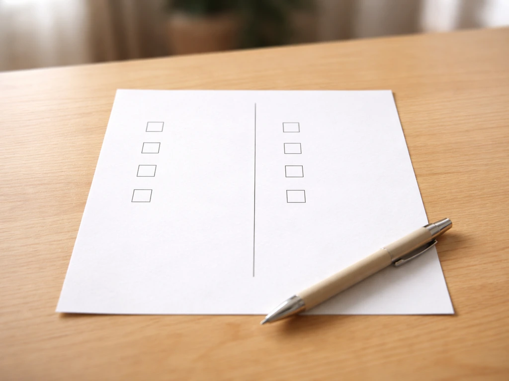 Minimal photo of a simple checklist card with two labeled sections showing benign vs concerning drinking symptoms.