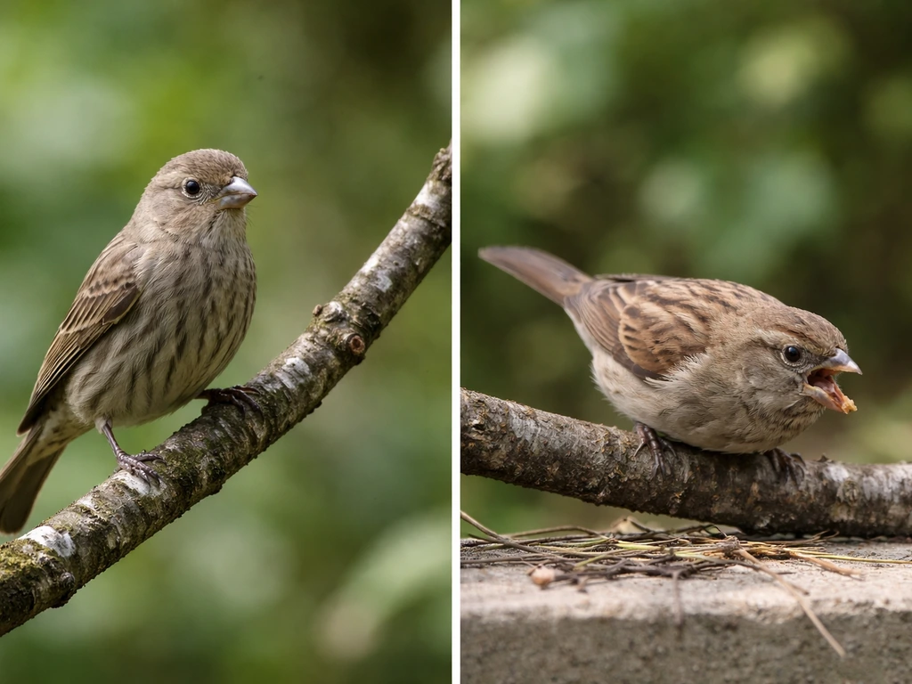 Two small birds on branches showing everyday quirk versus breeding-style behavior cues.