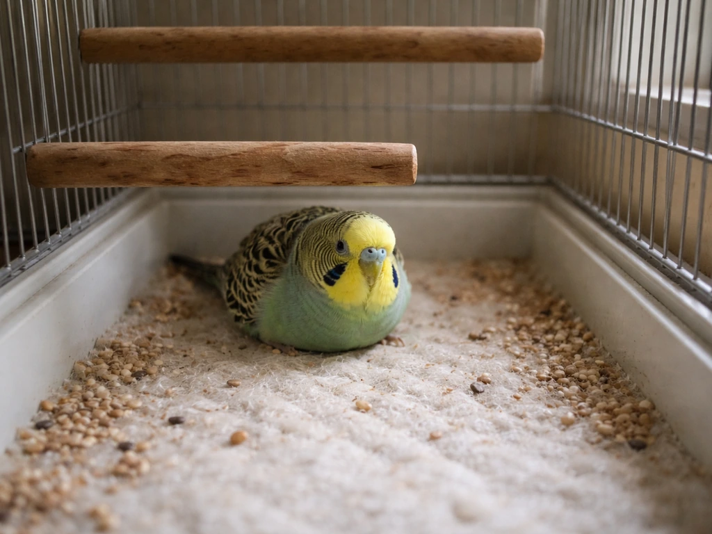 why is my bird at the bottom of the cage