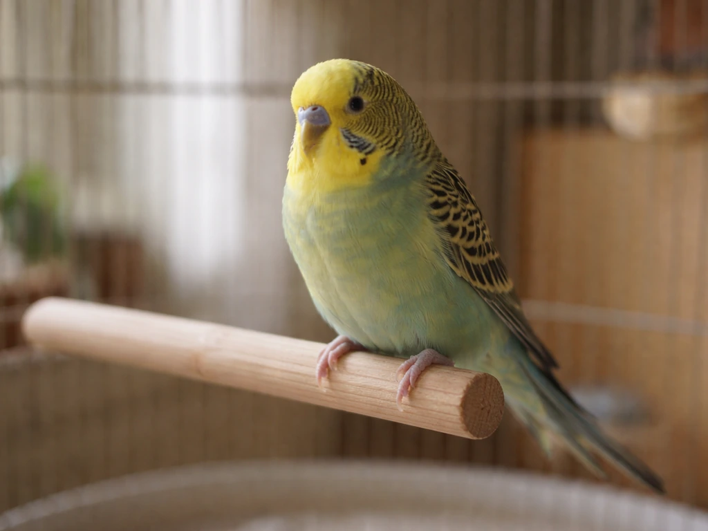 Small bird perched at rest with subtle chest movement and slight tail bobbing as it breathes.